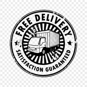 HD Black Free Delivery Round Stamp Transparent PNG
