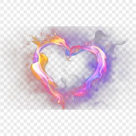 Pink Purple Gradient Heart Fire Smoke Effect