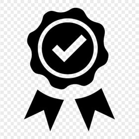 Quality Control Certified Black Medal Icon Transparent Background