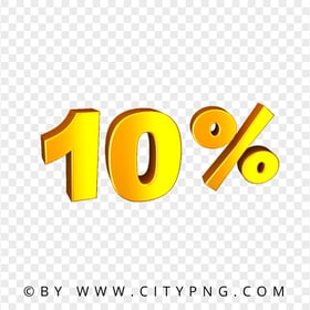 10% Ten Percent Yellow Orange Text HD PNG