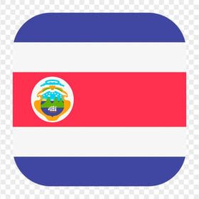 Flat Square Costa Rica Flag Icon PNG