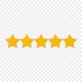 Yellow Five Stars Review Rating HD Transparent PNG