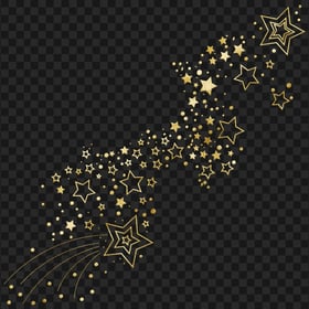 Gold Stars Glitter Confetti Effect PNG