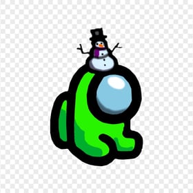 HD Lime Among Us Mini Crewmate Baby With Snowman Hat PNG