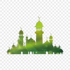 Green Islamic Mosque Illustration Silhouette