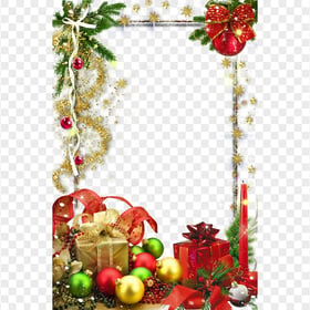 Merry Christmas Holiday Decorated Frame With Gifts