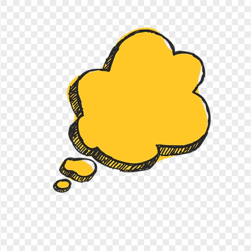 Yellow Thought Bubble Thinking 3D Speech