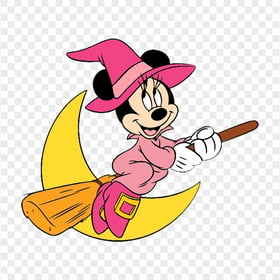 Clipart Cartoon Halloween Minnie Mouse Witch Broom