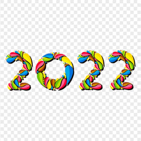Colorful 2022 New Year Text HD PNG