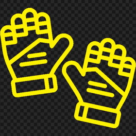 Yellow Goalkeeper Gloves Outline Icon PNG Image