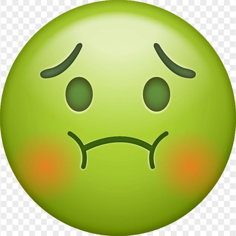 Green Face Emoji Sick Apple Cartoon Animated | Citypng