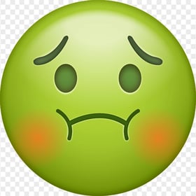 Green Face Emoji Sick Apple Cartoon Animated