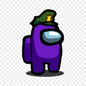 HD Purple Among Us Crewmate Character Military Hat PNG