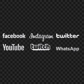 HD Social Media Silver Metal Brushed Logos PNG