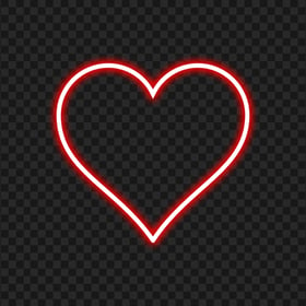 HD Red Aesthetic Neon Heart Love Valentine PNG