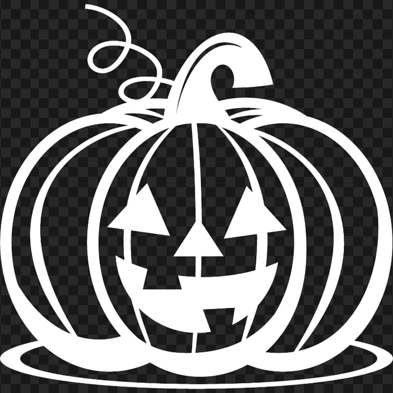 Halloween Outline White Pumpkin Transparent PNG | Citypng