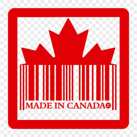 Made In Canada Red Square Sign Label HD PNG