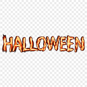 Download Halloween Word Text Fire Style PNG
