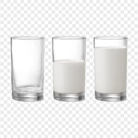 HD Three Real Glasses Of Milk PNG