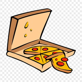 HD Cartoon Clipart Pizza Slices In Box PNG