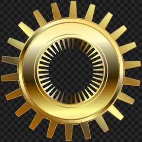 HD Yellow Gold Gear Transparent Background