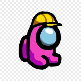 HD Pink Among Us Mini Crewmate Hard Construction Hat PNG