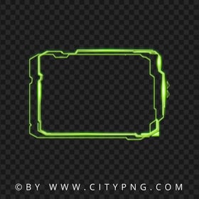Neon Green Futuristic Frame HD Transparent Background