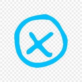 Download Drawn Doodle Blue X Close Icon PNG