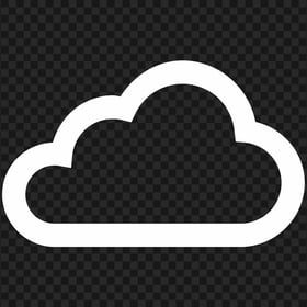 PNG White Outline Cloud Silhouette Icon