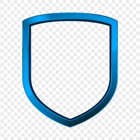 Blue Metal Shield Outline Frame FREE PNG