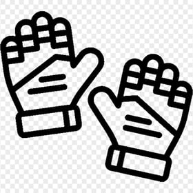 Black Goalkeeper Gloves Outline Icon FREE PNG