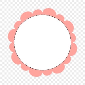 Red & White Wavy Floral Circle Border Download PNG