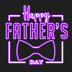 HD Purple Happy Father's Day Neon Text PNG