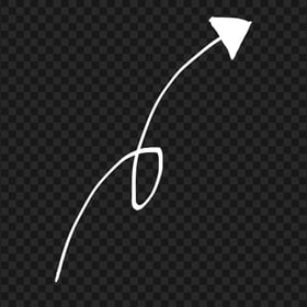 HD White Line Art Drawn Arrow Pointing Top Right PNG