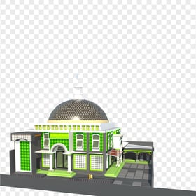 Green 3D Model Arabic Islamic Mosque Masjid