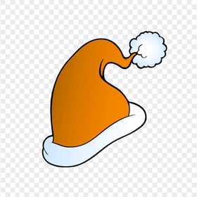 HD Cute Orange Christmas Santa Hat Cartoon Clipart PNG