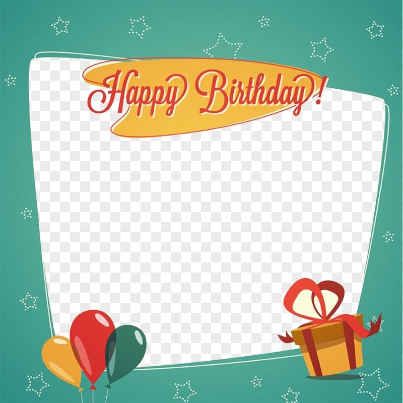 HD Happy Birthday Wish Green Picture Poster Frame PNG | Citypng