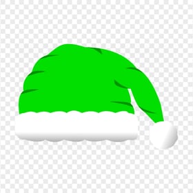 HD PNG Illustration Of Green Santa Christmas Hat Cap