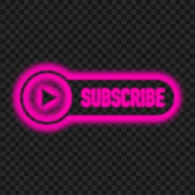 HD Youtube Pink Neon Subscribe Button Logo PNG