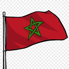 Clipart Morocco Flag On Pole Transparent PNG