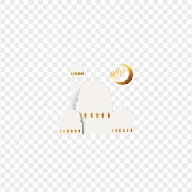 Ramadan Mubarak Mosque Moon Illustration