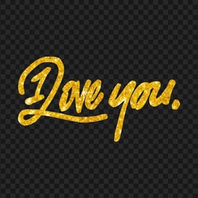 HD Gold Glitter I Love You Text PNG