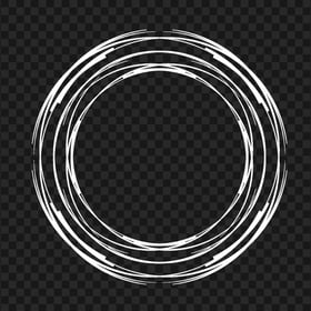 Hand Drawn Sketch White Lines Circle shape PNG Image