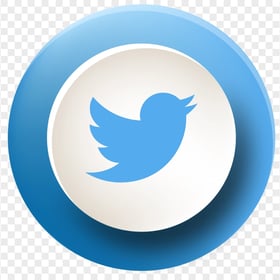 HD Blue & White Round Twitter Button Icon PNG