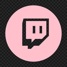 HD Light Pink Twitch TV Round Outline Icon Transparent PNG
