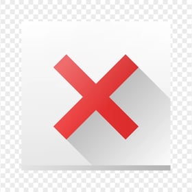 Square Cross X Mark Red Icon FREE PNG