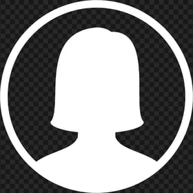 White Round Female User Profile Icon Transparent Background