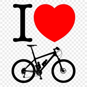 I Love Bicycle Logo Sign HD PNG