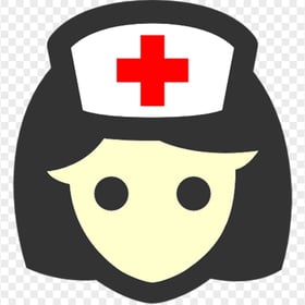 Cartoon Female Nurse Wear Red Cross Cap Icon