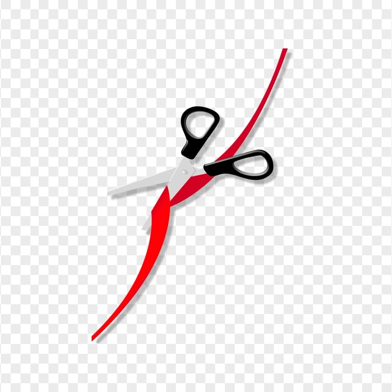 Opening Scissors Cutting Ribbon Vector PNG